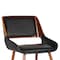 Armen Living Panda Mid-Century Dining Chair in Walnut Finish and Black Faux Leather LCPNSIWABL - alternate 2